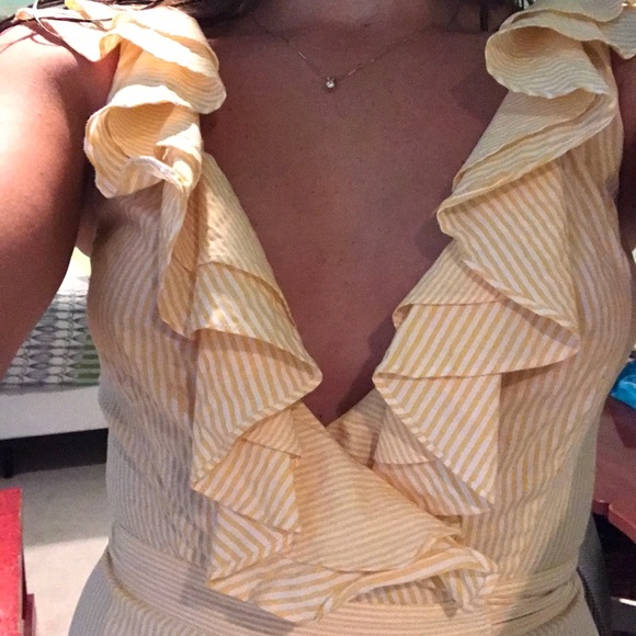 SAYLOR Yellow seersucker dress - Picture 4 of 5